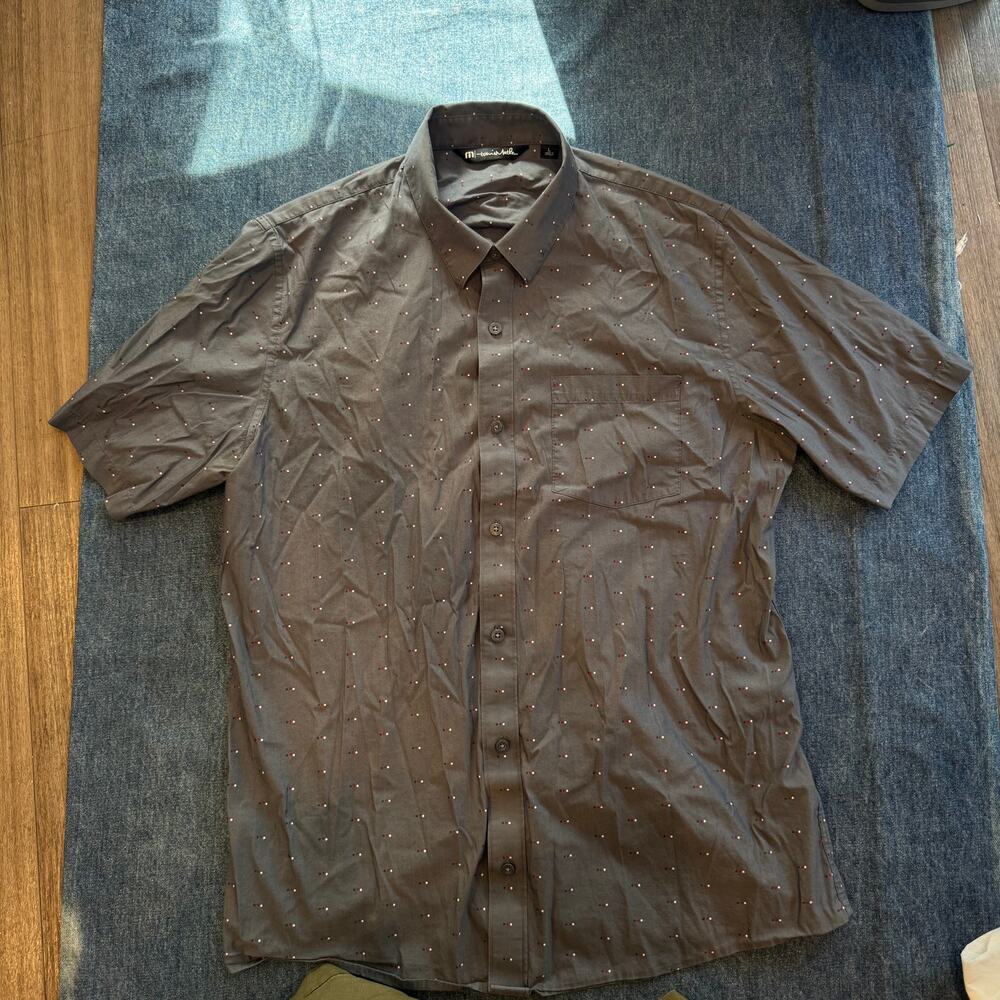 Travis Matthew Polka Dot button up Size Large